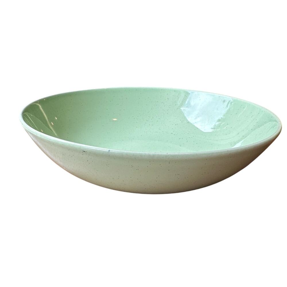 Vintage Speckled Pottery Serving Bowl 9"